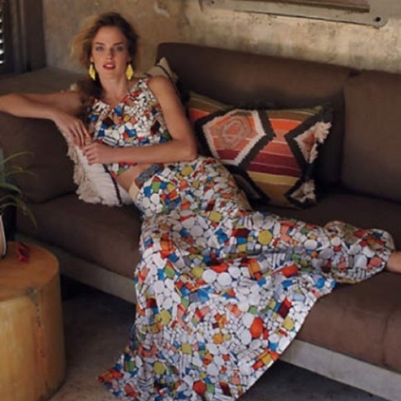 Anthropologie Dresses & Skirts - Anthropologie Maeve Leadlight Stained Glass Maxi Skirt Multicolored 4